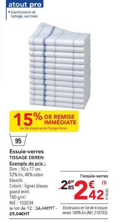 essuie-verres tissage deren