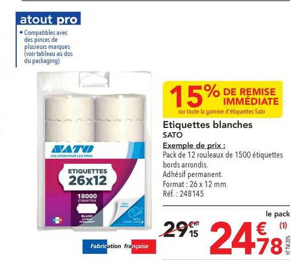 Etiquettes Blanches Sato