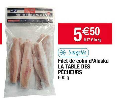 filet de colin d'alaska la table des pêcheurs