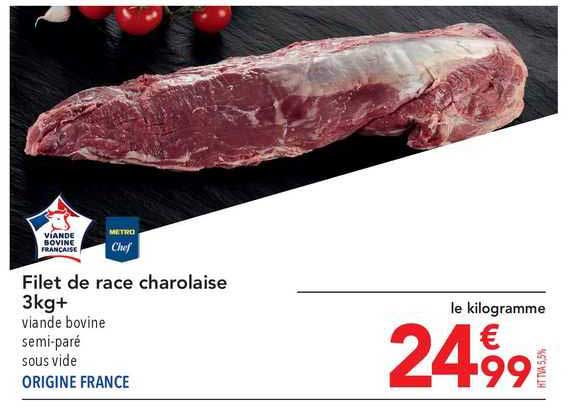 filet de race charolise 3kg+ metro chef