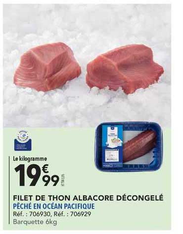 filet de thon albacore décongelé
