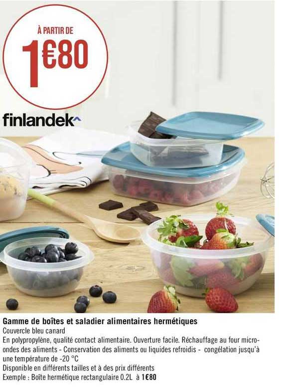 finlandek gamme de boîte et saladier alimentaires hermétiques