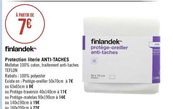 finlandek protection literie anti-taches
