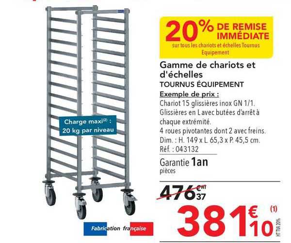 gamme de chariots et d'échelles tournus équipement