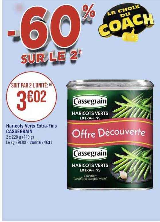 haricots verts extra-fins cassegrain