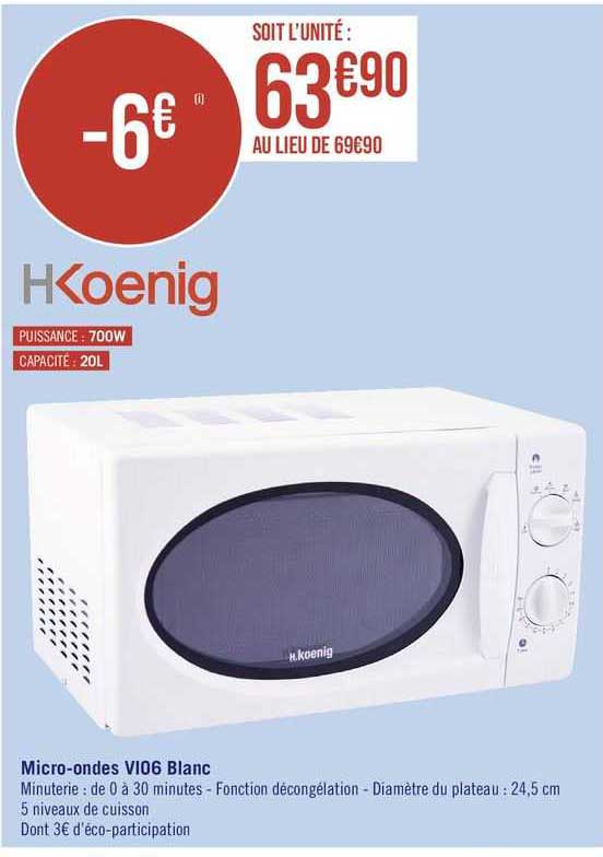 hkoenig micro-ondes vi06 blanc