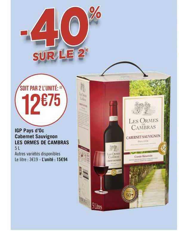 igp pays d'oc cabernet sauvignon les ormes de cambras