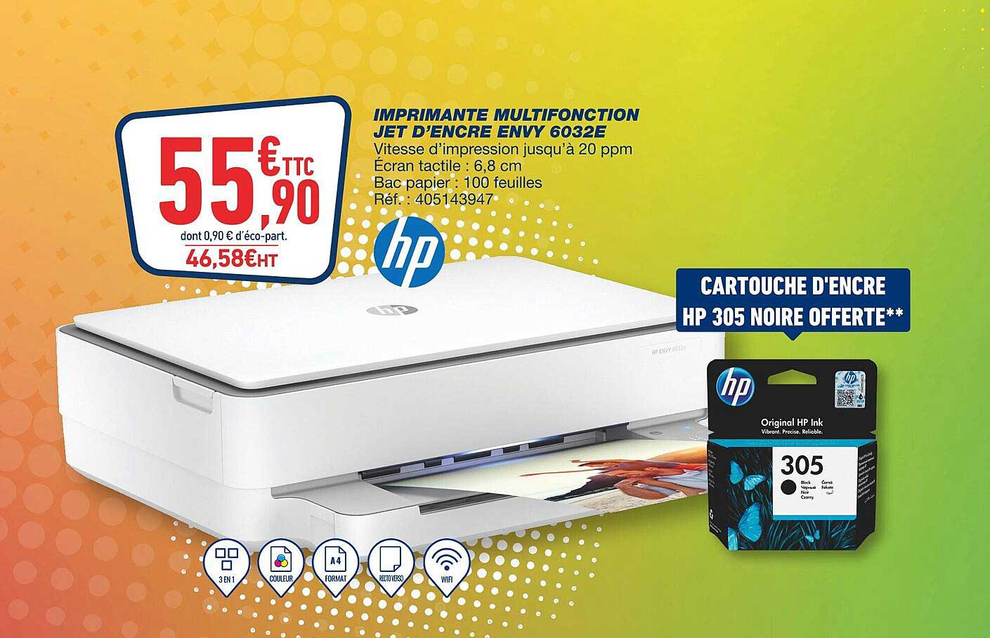 imprimante multifonction jet d'encre envy 6032e hp