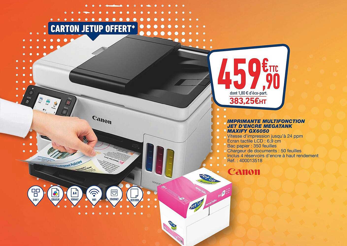 imprimante multifonction jet d'encre mégatank maxify gx6050 canon