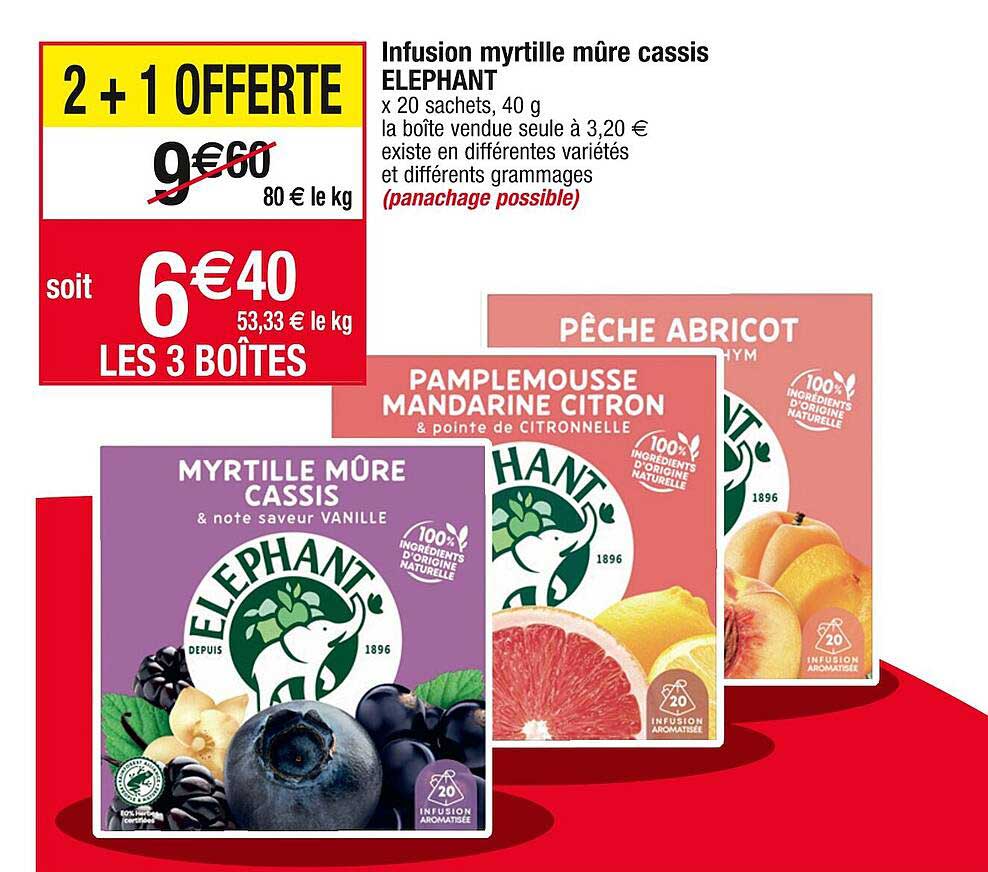 Infusion Myrtille Mûre Cassis Elephant