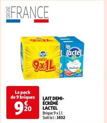 lait demi-écrémé lactel