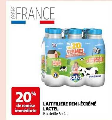 lait filière demi-écrémé lactel
