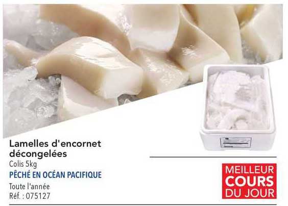 lamelles d'encornet décongelées
