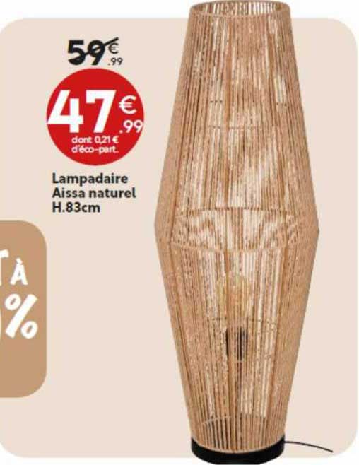 lampadaire aissa naturel h.83 cm