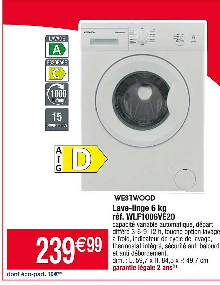 lave-linge 6 kg westwood