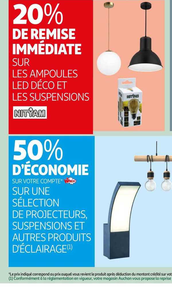 les ampoules led déco et les suspensions nityam, sélection de projecteurs, suspensions et autres produits d'éclairage