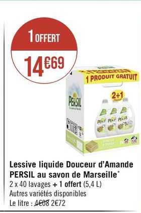 lessive liquide douceur d'amande persil au savon de marseille