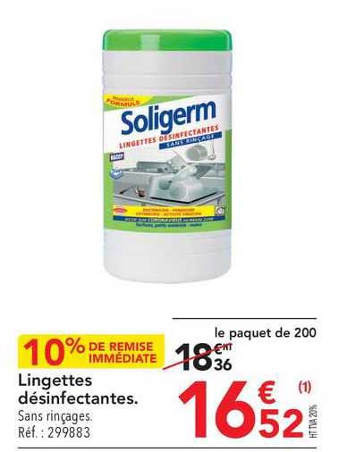 lingettes désinfectantes soligerm