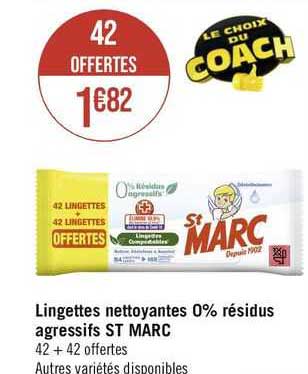 lingettes nettoyantes 0% résidus agressifs st marc