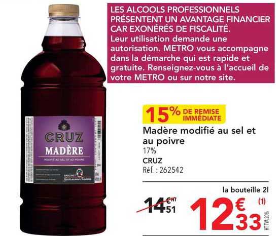 Madère Modifié Au Sel Et Au Poivre Cruz