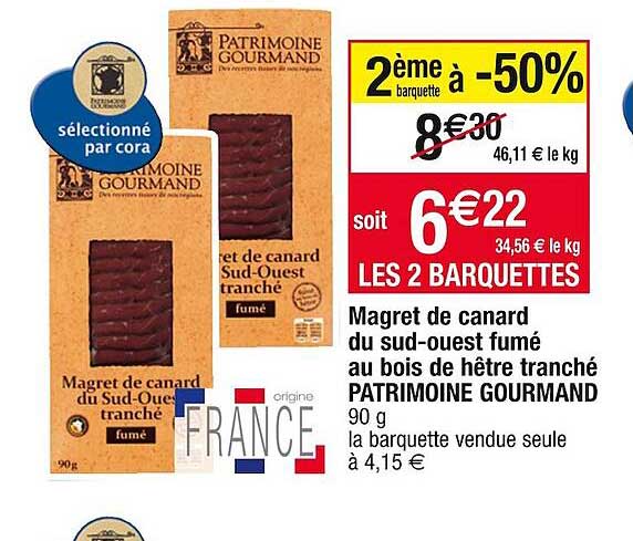 magret de canard du sud-ouest fumé au bois de hêtre tranché patrimoine gourmand
