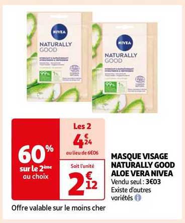 masque visage naturally good aloe vera nivea