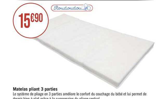 matelas pliant 3 parties roudoudou