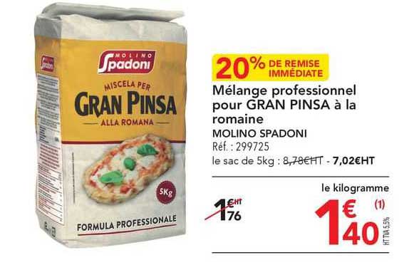 mélange professionnel pour gran pinsa à la romaine molino spadoni