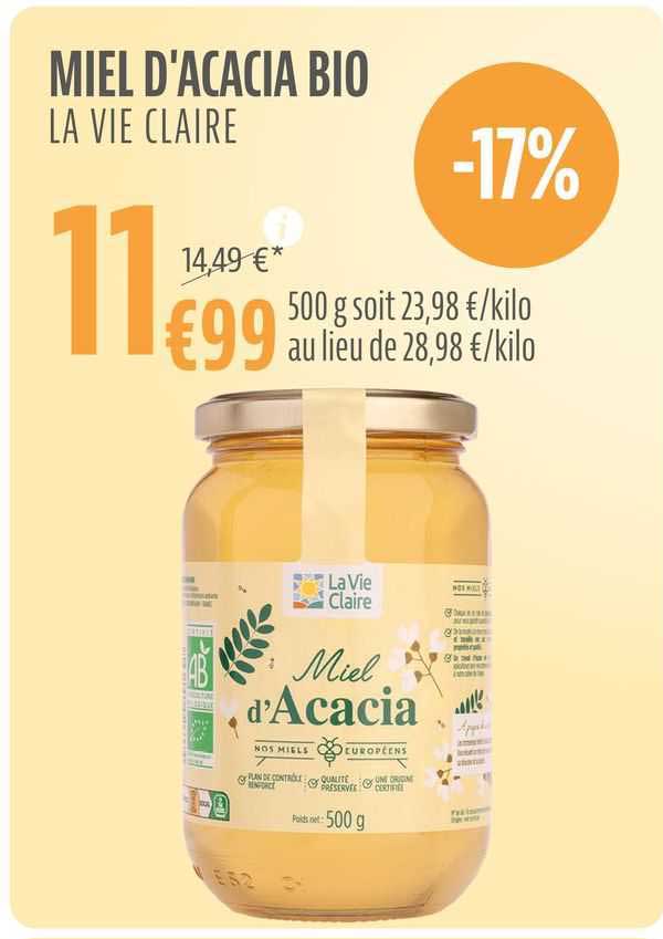 miel d'acacia bio la vie claire