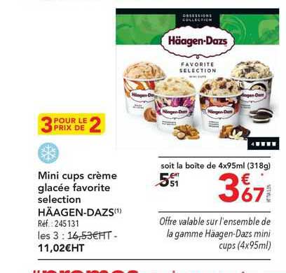 mini cups crème glacée favorite selection häagen-dazs