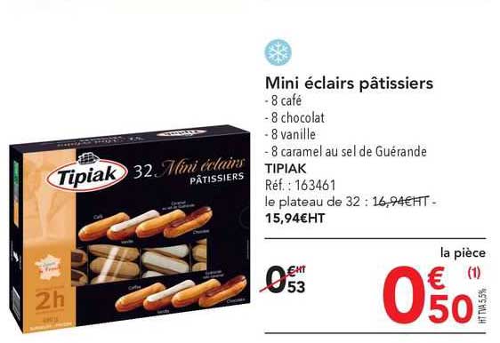mini éclairs pâtissiers tipiak