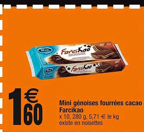 Mini Génoises Fourrées Cacao Farcikao