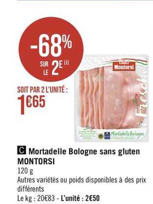 Mortadelle Bologne Sans Gluten Montorsi