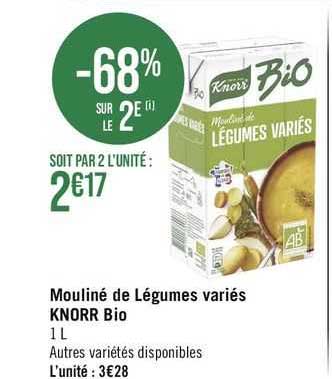 mouliné de légumes variés knorr bio