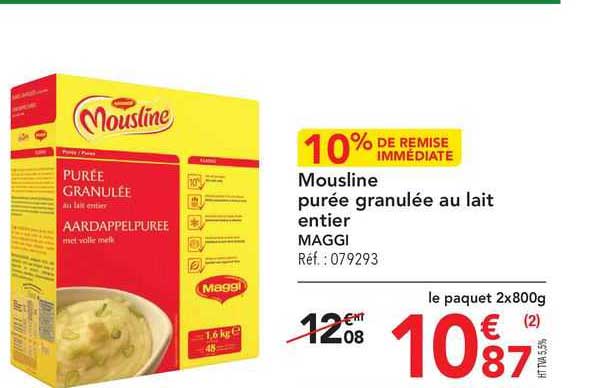 Mousline Purée Granulée Au Lait Entier Maggi