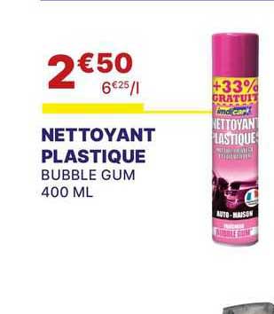 nettoyant plastique bubble gum