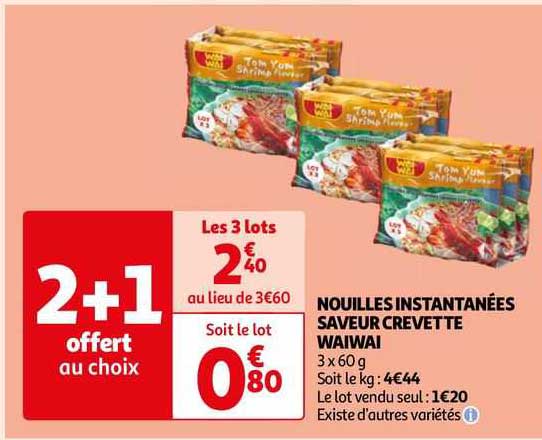 Nouilles Instantanées Saveur Crevette Waiwai