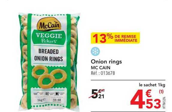 onion rings mc cain 13% de remise immédiate