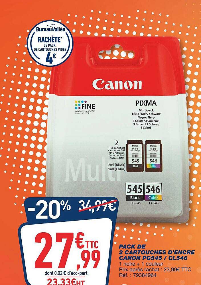 pack de 2 cartouches d'encre canon