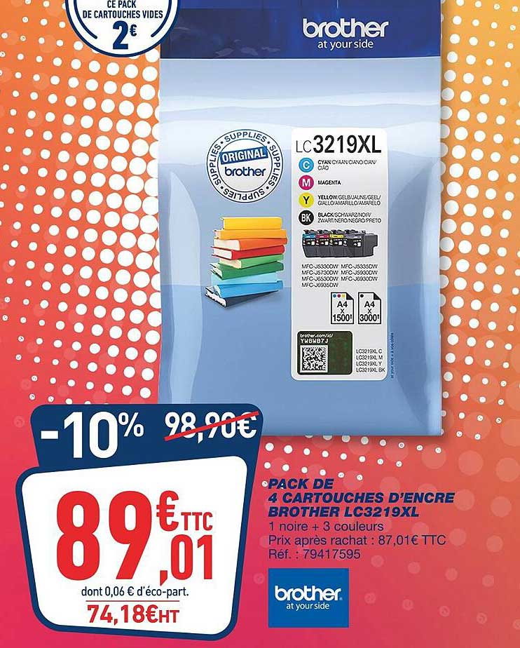 pack de 4 cartouches d'encre brother