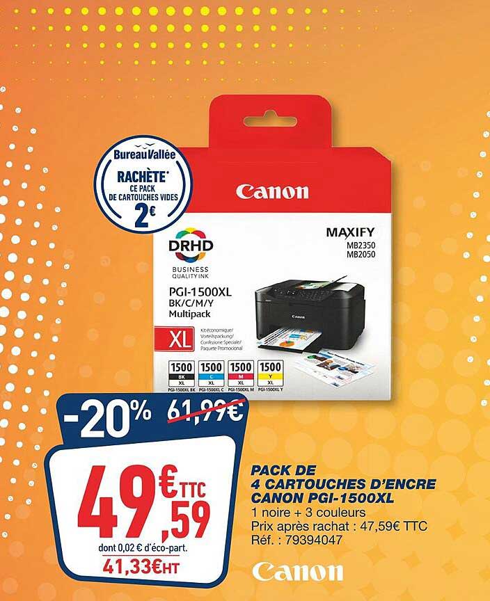Pack De 4 Cartouches D'encre Canon