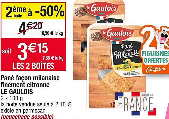 pané façon milanaise finement citronné le gaulois