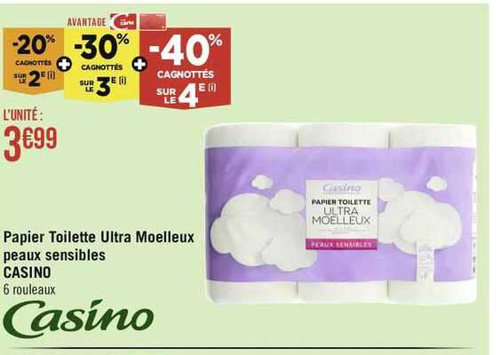 papier toilette ultra moelleux peaux sensibles casino