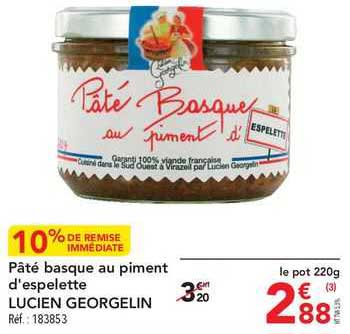 pâté basque au piment d'espelette lucien georgelin