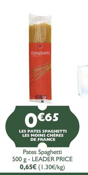 pâtes spaghetti leader price