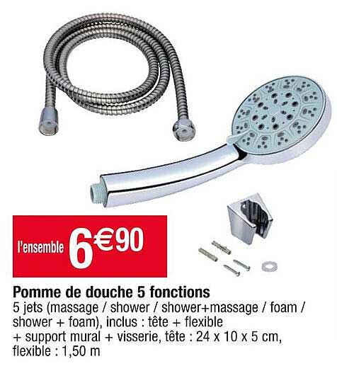 pomme de douche 5 fonctions