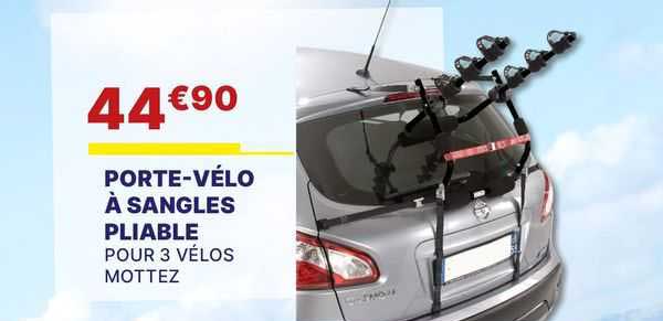 porte-vélo à sangles pliable