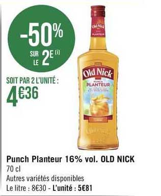 punch planteur 16% vol old nick