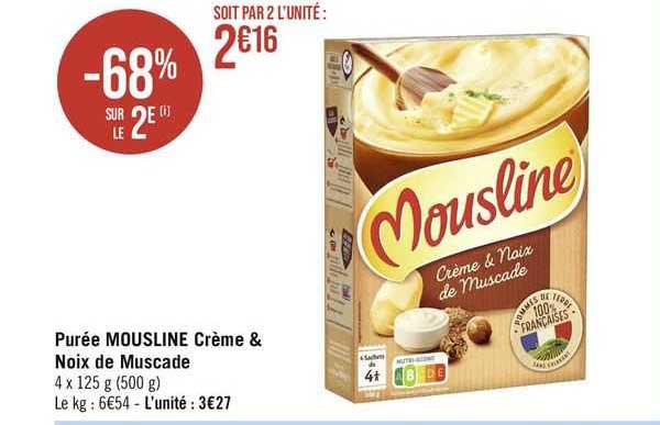 purée mousline crème & noix de muscade