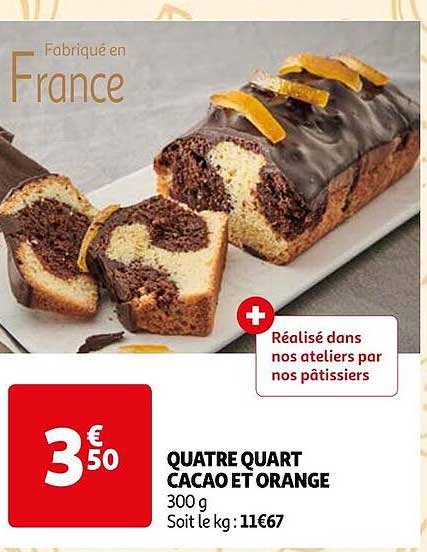 quatre quart cacao et orange